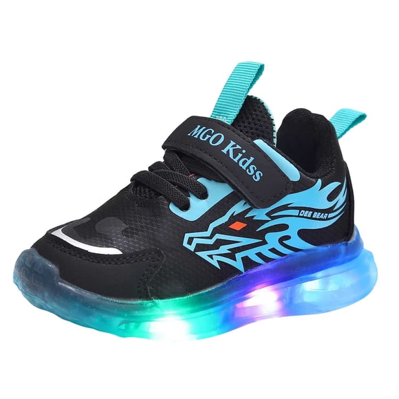 Zanarzt Running Shoes Kids Light Up Shoes for Girls Toddler Walking Shoes Girls Kids Children Baby Casual Shoes Blue,3.5-4 Years