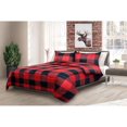 thumbnail image 2 of Safdie & Co. Comforter Set 3PC K Buffalo Plaid Lux Red/Black, 2 of 2