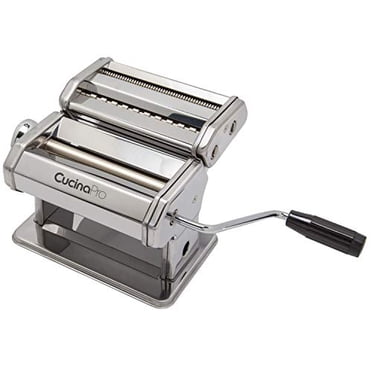 Pasta Maker Machine (177) By Cucina Pro - Heavy Duty Steel Construction - with Fettucine and Spaghetti attachment and Recipes