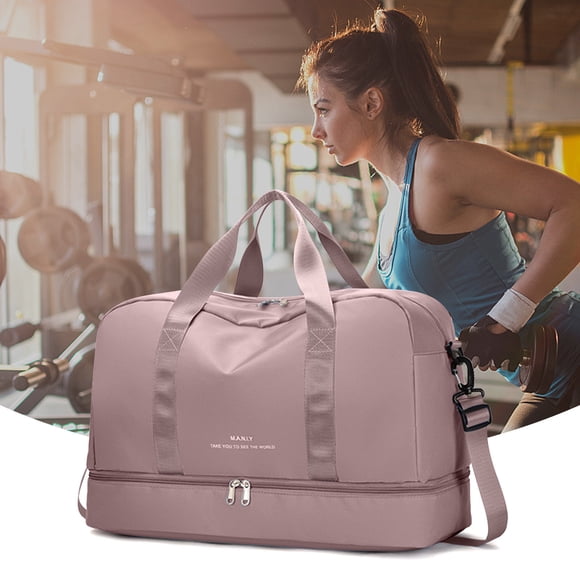 COFEST Expandable Gym Bags, Duffle Bags for Sports and Weekend Travel, Large Capacity Lightweight Overnight Bags for Men and Women, Travel Duffel Bags, Sports Tote Bag Pink