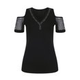 thumbnail image 4 of Pompotops T-Shirt Sans Bretelles à Col en V Décontracté pour Femmes, 4 of 4