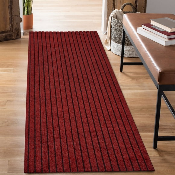 ANTPOP Runner Rug Outdoor Hallway Carpet Runners Non Slip Area Rugs Entrance Mat Indoor for Entryway Kitchen 2'x6',Striped Red