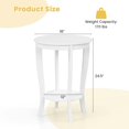 thumbnail image 3 of Costway 2 PCS 2-Tier End Table 18" Round Compact Sofa Side Nightstand with Storage Shelf White, 3 of 9