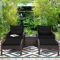 thumbnail image 3 of Costway 5PCS Patio Rattan Wicker Furniture Set Sofa Ottoman Coffee Table Cushioned Black, 3 of 10