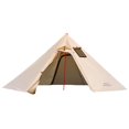 thumbnail image 1 of Tente Légère Chaude avec Fenêtre de Conduit avec Fenêtre de Conduit Ignifuge Tentes Tipi pour la Randonnée et le Backpacking - Kaki, 1 of 7