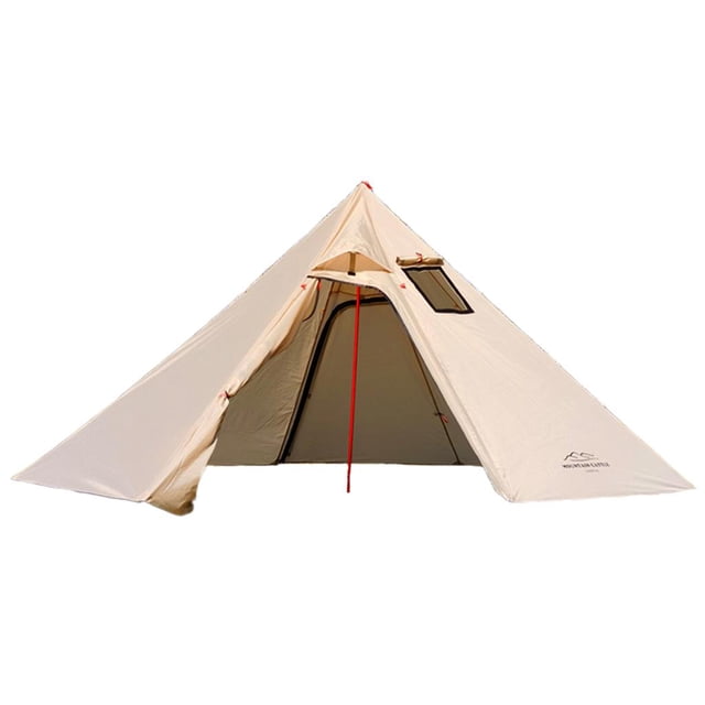 Tente Légère Chaude avec Fenêtre de Conduit avec Fenêtre de Conduit Ignifuge Tentes Tipi pour la Randonnée et le Backpacking - Kaki