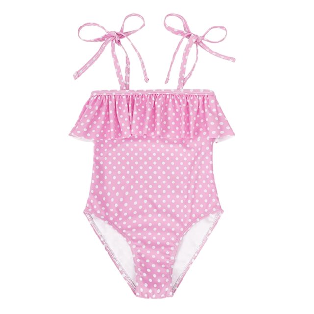 WEIYLL One Piece Swimsuit Girls 1Pc Bikini Color Floral Print Rash Guard Beach Pool Pink Swimwear for 4-5 Years