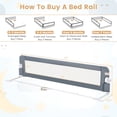 thumbnail image 3 of Gymax 2 Pcs Barrière de Lit Pliable pour Tout-Petit 71 Pieds' avec Sangle de Sécurité Ajustable Garde-Corps Gris, 3 of 10
