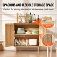 thumbnail image 4 of KFFKFF Rattan Cabinet, Rattan Storage Cabinet with 2 Magnetic Doors and Adjustable Shelves, Sideboard Buffet Cabinet for Hallway, Entryway, Living Room, or Kitchen, Natural, 4 of 9