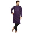 thumbnail image 1 of Atasi Indian Solid Kurta Pajama Set For MensMandarin Collar Casual Long-Wear Kurta, 1 of 7