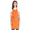 thumbnail image 1 of (Price/each)Opromo Unisex Cotton Canvas Adjustable Chef Kitchen Aprons with 2 Pockets-Orange-XL, 1 of 7