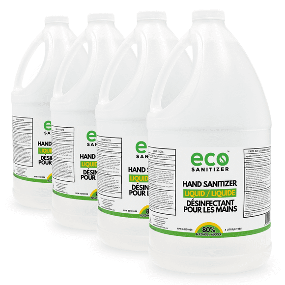 Eco Sanitizer Hand Sanitizer LIQUID 80% Ethyl Alcohol - 4 L (case of 4)