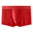 thumbnail image 1 of B91xZ Boxer Briefs Seamless Breathable Oversized Men Bulge Poch Underpants,Red XXL, 1 of 4