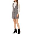thumbnail image 2 of INSPIRE CHIC Robe Chasuble Sans Manches à Bretelles pour Femme à Motif Pied-de-Poule m Blanc Brun, 2 of 8