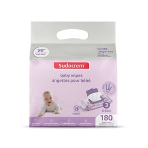 Sudocrem® Pure Water Baby Wipes - Lavender | 180 Count | Sensitive Skin