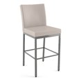 thumbnail image 1 of Amisco Perry Plus 26" Faux Leather Counter Stool in Cream/Glossy Gray, 1 of 9
