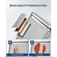 thumbnail image 4 of 12L Stainless Steel Step Trash Can with Soft Close Lid and Removable Bucket, Rust-Resistant Fluted Finish, Fingerprint-Proof, Odor Control, Anti-Slip Base, Stay-Open Lid, 26.5x22.3x38.8 cm, 4 of 6