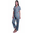 thumbnail image 2 of Moomaya Ensemble de Pyjama en Coton Imprimé à Col Cranté, Boutonné, pour Femmes, Tenue de Nuit, 2 of 6
