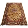 thumbnail image 1 of Cream Floral Hot Ivory Touch Medallion Area Rug Hand Knotted Wool Silk Carpet (6 X 4)', 1 of 9