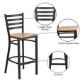 thumbnail image 3 of Bowery Hill Metal Restaurant Bar Stool in Black and Natural, 3 of 9