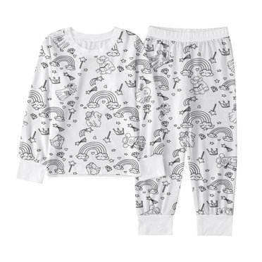 TIWEKE Vêtements de Nuit et Peignoirs pour Garçons - Ensemble de Pyjama d'Halloween Confortable pour Enfants, Pyjama à Manches Longues avec Imprimé Bricolage pour Âges de 2 à 10 Ans, Tailles 4-5 Ans
