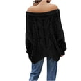 thumbnail image 3 of Yuyuzo Fall Sweaters for Women off Shoulder Oversized Jumper Tops Long Sleeve Basic Knitting Pullover Blouse, 3 of 3