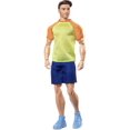 thumbnail image 1 of Ken Doll, Barbie Looks, Brown Hair, Color Block Tee & Blue Shorts, 1 of 6