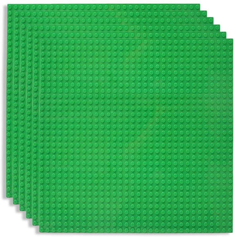 Classic Baseplates Building Base for Building Bricks 100% Compatible with Major Brands-Baseplate 10" x 10", Pack of 6, Green