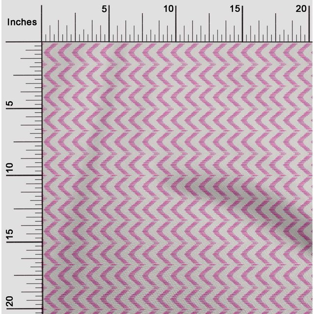 oneOone Tissu Popeline de Coton Imprimé Chevron Ikat BTY 56 Pouces de Large