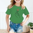 thumbnail image 2 of PMVFHDE Hauts Tube pour Filles T-Shirt à Manches Courtes pour Fille T-Shirt pour Fille T-Shirt Mignon pour Filles Hauts pour Fille Enfant T-Shirt Graphique Mignon à Col Rond à Manches Courtes T-Shirt d'Été Décontracté Vert, 9-10 Ans, 2 of 5