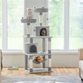 thumbnail image 2 of Yaheetech Multi Level Cat Tree with 2 Condos and 2 Plush Perches, Light Gray, 2 of 7