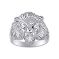 thumbnail image 1 of RYLOS Rings Sterling Silver* Conversation Starter Diamond & Gorgeous Precious Ruby, Sapphire or Emerald Lion Head Ring Size 6, 1 of 7