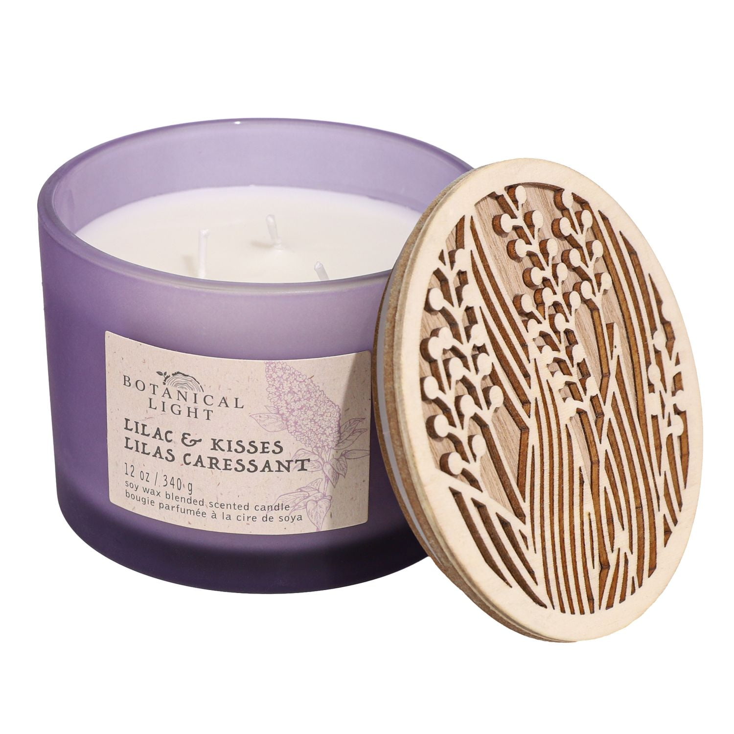 Botanical Light 16.4OZ Spiced Berry Soy Wax Blended Scented Candle,3 cotton wick