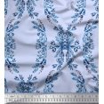 thumbnail image 1 of Soimoi Rayon Fabric Floral & Ogee Damask Printed Fabric 1 Yard 42 Inch Wide, 1 of 1