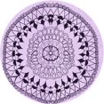 thumbnail image 1 of Ahgly Company Tapis d'Intérieur Ronds Lavables à la Machine, Style Transitionnel, Fleur Violette Violette, Tapis de Zone, 6 Pieds Rond, 1 of 7
