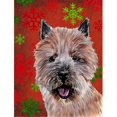 thumbnail image 1 of Carolines Treasures SC9758GF Norwich Terrier Rouge Flocons de Neige Drapeau de Vacances Jardin Taille, 1 of 3