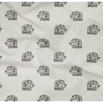 thumbnail image 4 of oneOone Organic Cotton Poplin Twill Fabric Elephant Block Printed Fabric 1 Yard 42 Inch Wide, 4 of 4