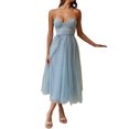 thumbnail image 2 of Diconna Robe de Soirée Formelle en Tulle pour Femme, Couleur Unie, Dos Nu, Corset, Robe de Soirée pour Cocktail, Mariage, Fête, 2 of 5