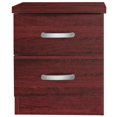thumbnail image 2 of Pemberly Row Contemporary Faux Wood 2 Drawer Nightstand in Mahogany, 2 of 7