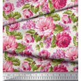 thumbnail image 2 of Soimoi Poly Georgette Fabric Leaves & Peony Floral Print Fabric by Yard 52 Inch Wide, 2 of 5