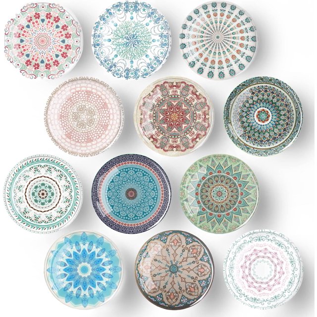 Glass Fridge Magnets, 12Pcs Fresh Strong Magnetic Refrigerator Magnet Fridge Sticker Cute Refrigerator Magnets for Kitchen Office Whiteboard Cabinet Decorative Magnets for Gift