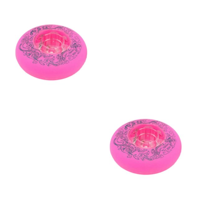 Youkk 2pieces Silent Grip Enhanced And Widened Support - Inline Roller Skate Wheel For Professional pink 76mm 2Set