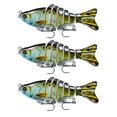 thumbnail image 1 of Lot de 3 Leurres de Pêche Eau Salée Appâts Réutilisables avec Perle Attraction Extérieure Swimbaits Artificiels Crankbait 10cm Type 9, 1 of 8
