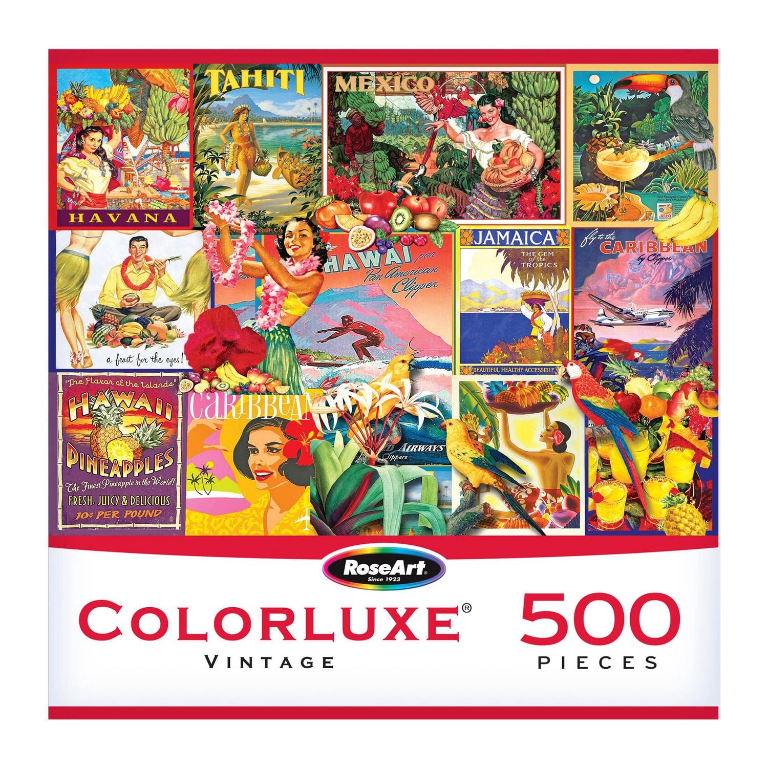 RoseArt - Colorluxe 500-Piece - Vintage Travel - Adult Interlocking Puzzle