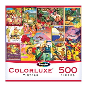 RoseArt - Couleurluxe 500-Piece - Voyages - Puzzle de verrouillage pour adultes