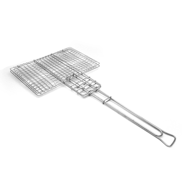 Gril Coghlan's pour camping — panier-gril chromé articulé avec poignée verrouillable pour feu de camp et barbecue