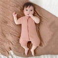 thumbnail image 3 of WEIYLL Boys Rompers Zipper Short Sleeve Sleeper Solid Color Summer Crew Neck Pink Kids Clothing for 18-24 Months, 3 of 3