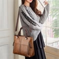 thumbnail image 1 of Vaidha Women閳ユ獨 Tote Handbag Multi Pockets Crossbody Bag Retro, 1 of 1