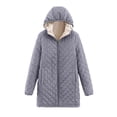 thumbnail image 4 of FAIWAD Women's Winter Coats Hooded Fleece Padded Zip Jackets Long Warm Slim Solid Color Overcoat, 4 of 4