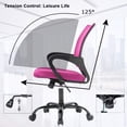 thumbnail image 3 of BestOffice Ergonomic Office Chair Cheap Mesh Back Support Modern Task Rolling for Women, Men, Pink, 3 of 8